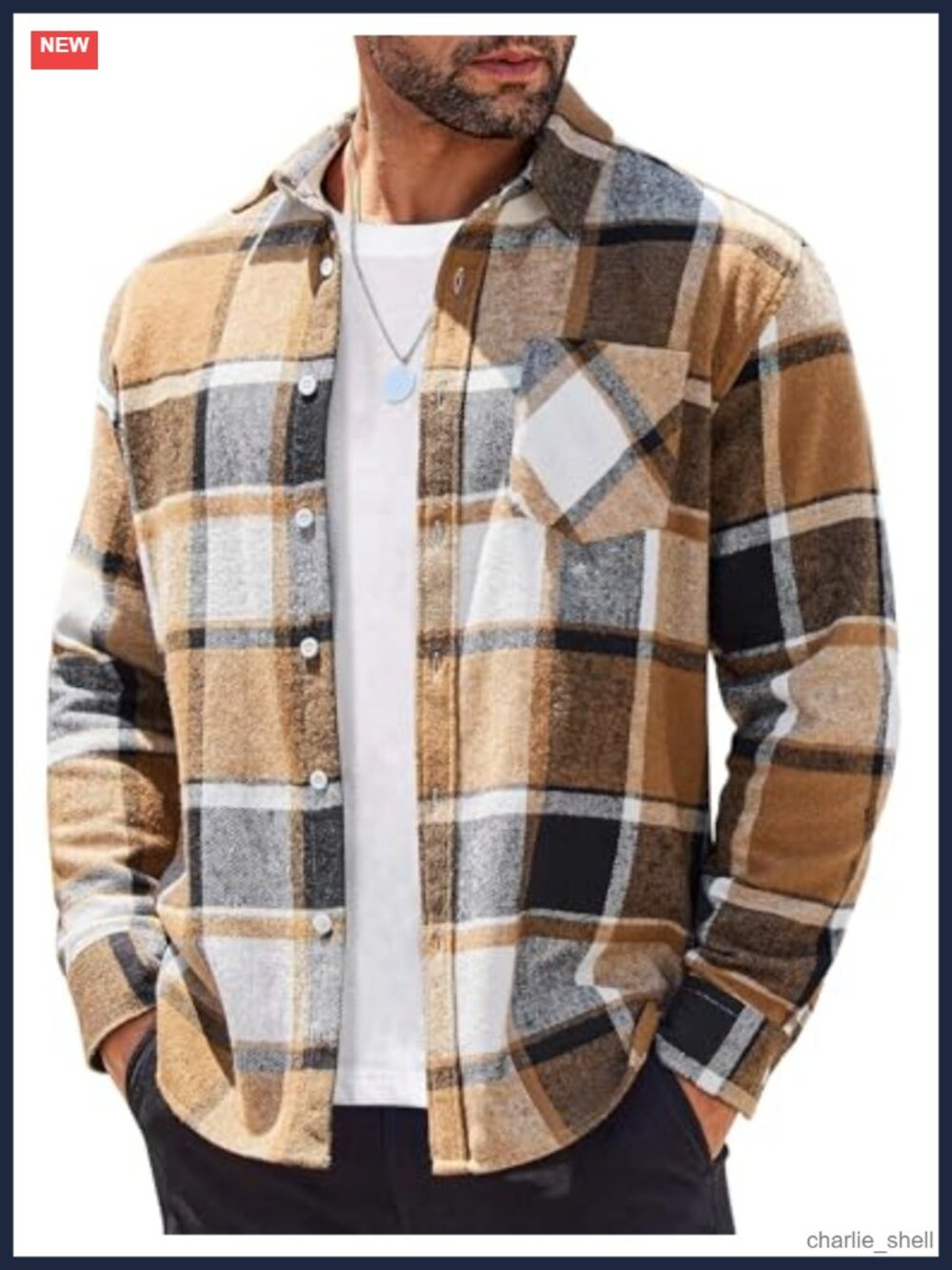 Flannel Shirt Long Sleeve Plaid Button Down Casual Lightweight